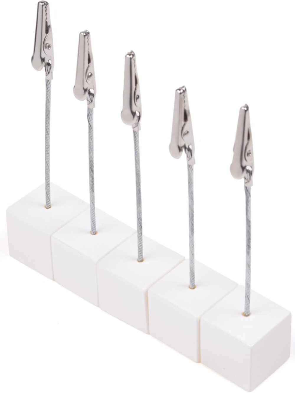 5 Pcs Cube Base Memo Clips Holder with Alligator Clip Clasp for Displaying Numbe